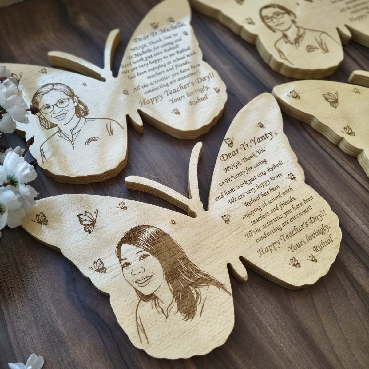 Personalized Butterfly Wood Sign | Custom Photo &amp; Message Gift for Anniversary, Birthday &amp; Wedding