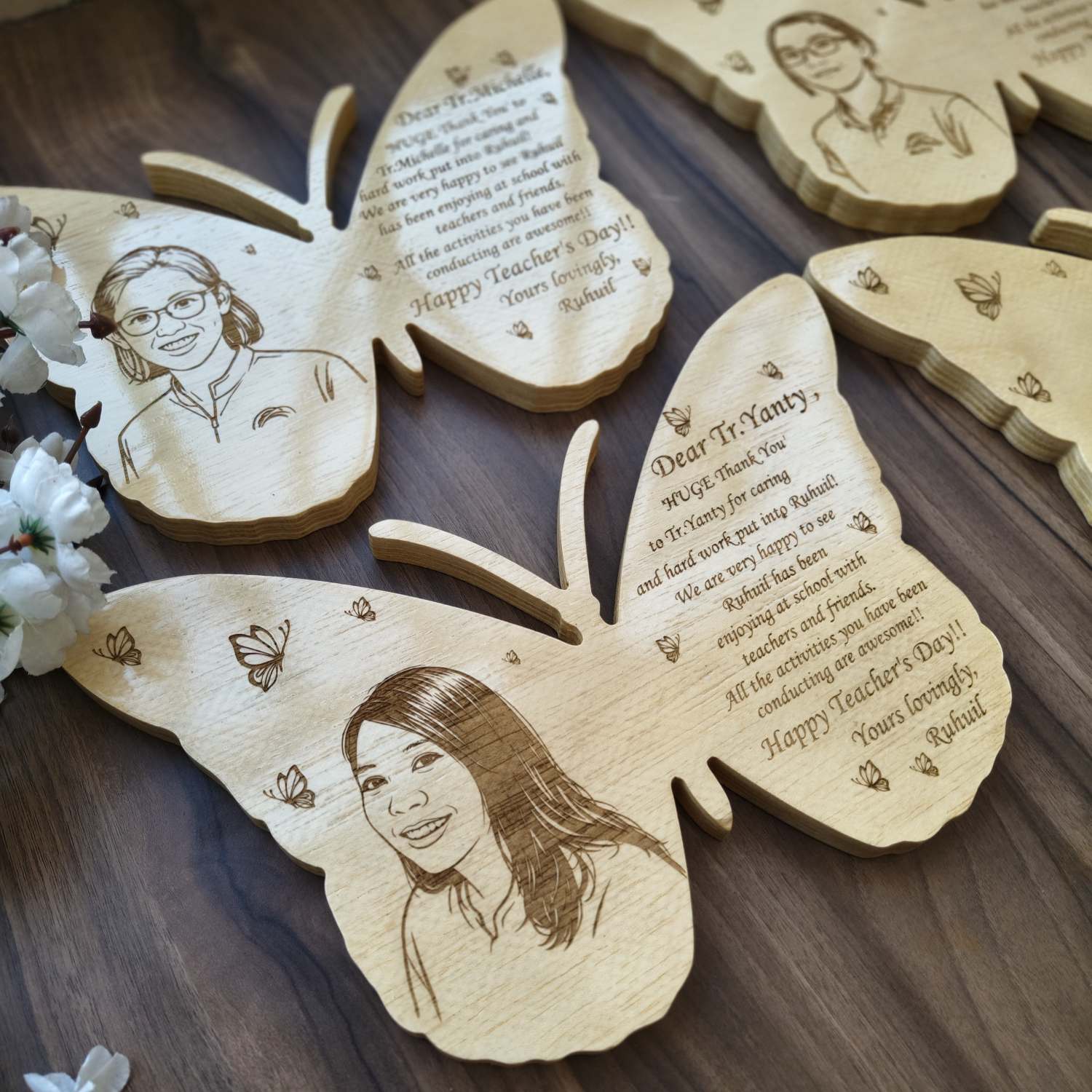 Personalized Butterfly Wood Sign | Custom Photo & Message Gift for Anniversary, Birthday & Wedding