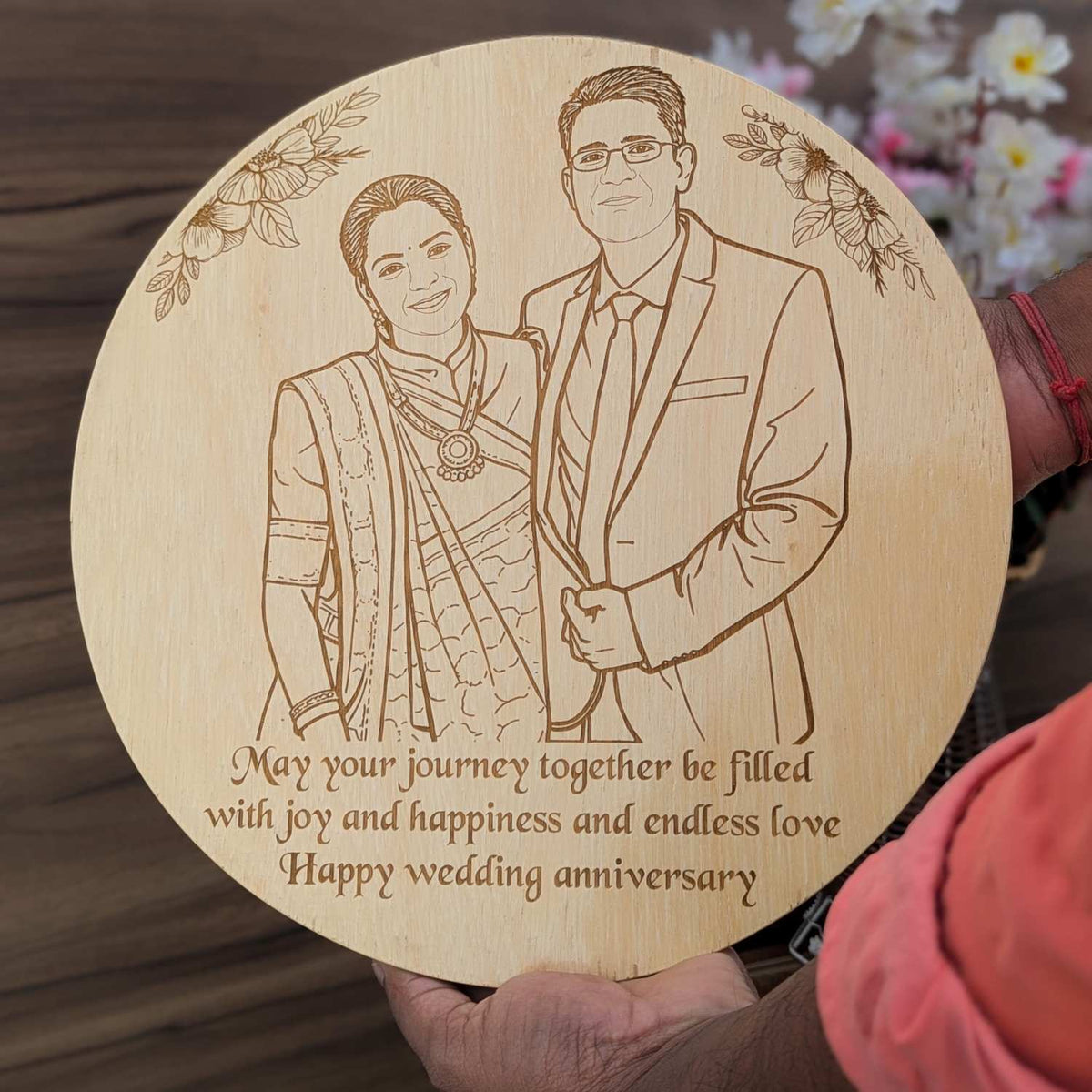 Customize Your Own Round Wooden Poster | Engraved Wood Frame