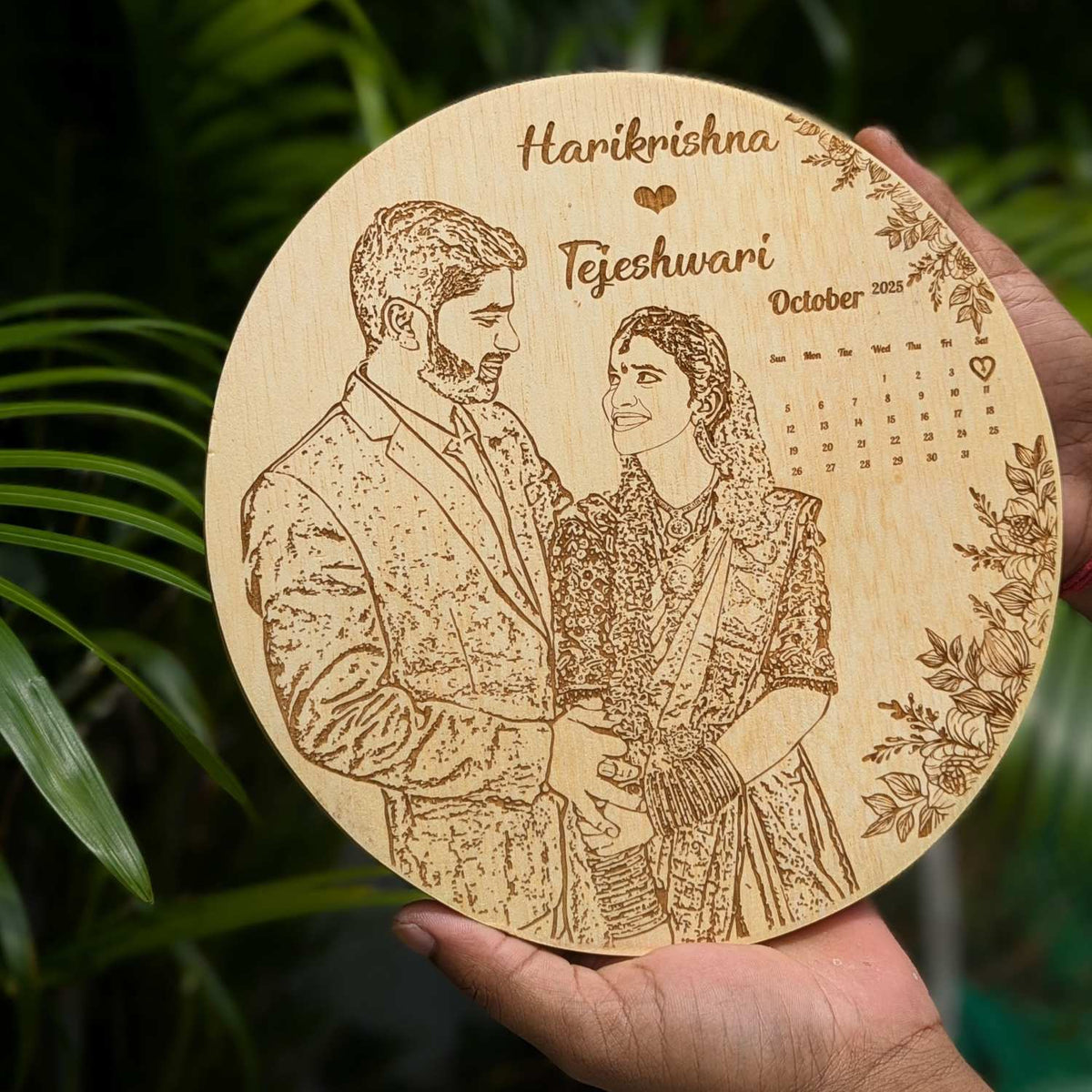 Customize Your Own Round Wooden Poster | Engraved Wood Frame