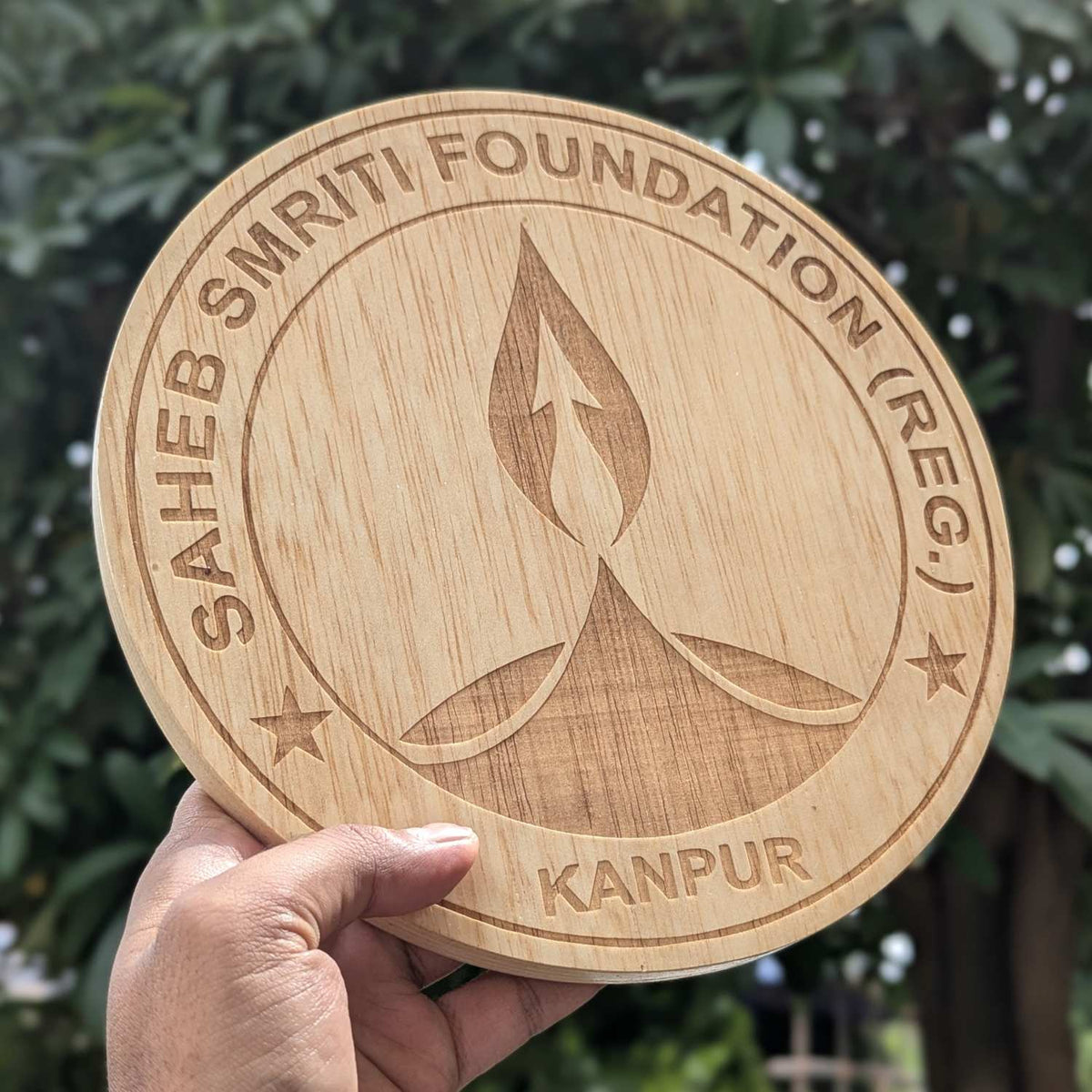 Logo Engraved Wooden Frame for Office