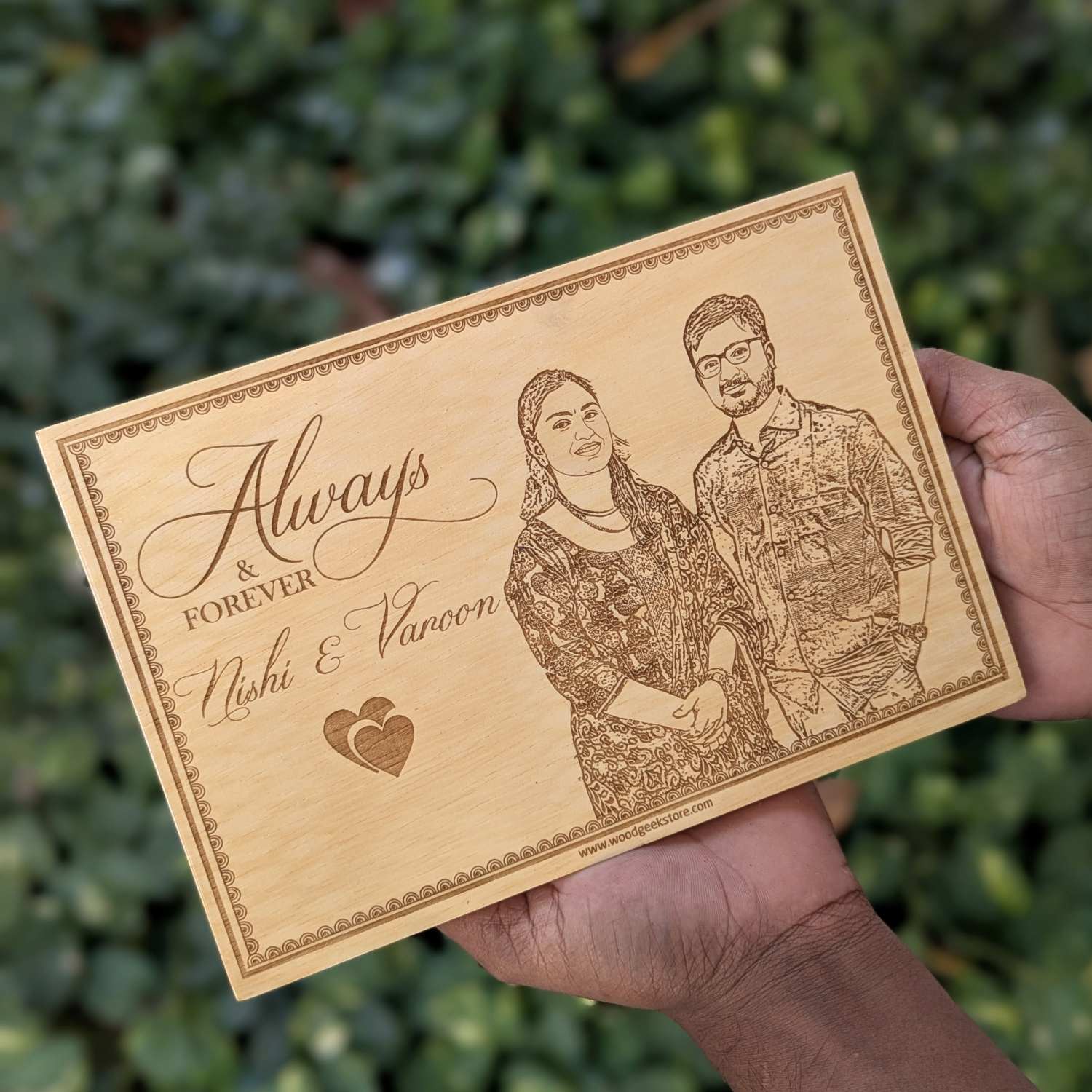 Always & Forever – Engraved Wooden Frame | Personalized Love Gift