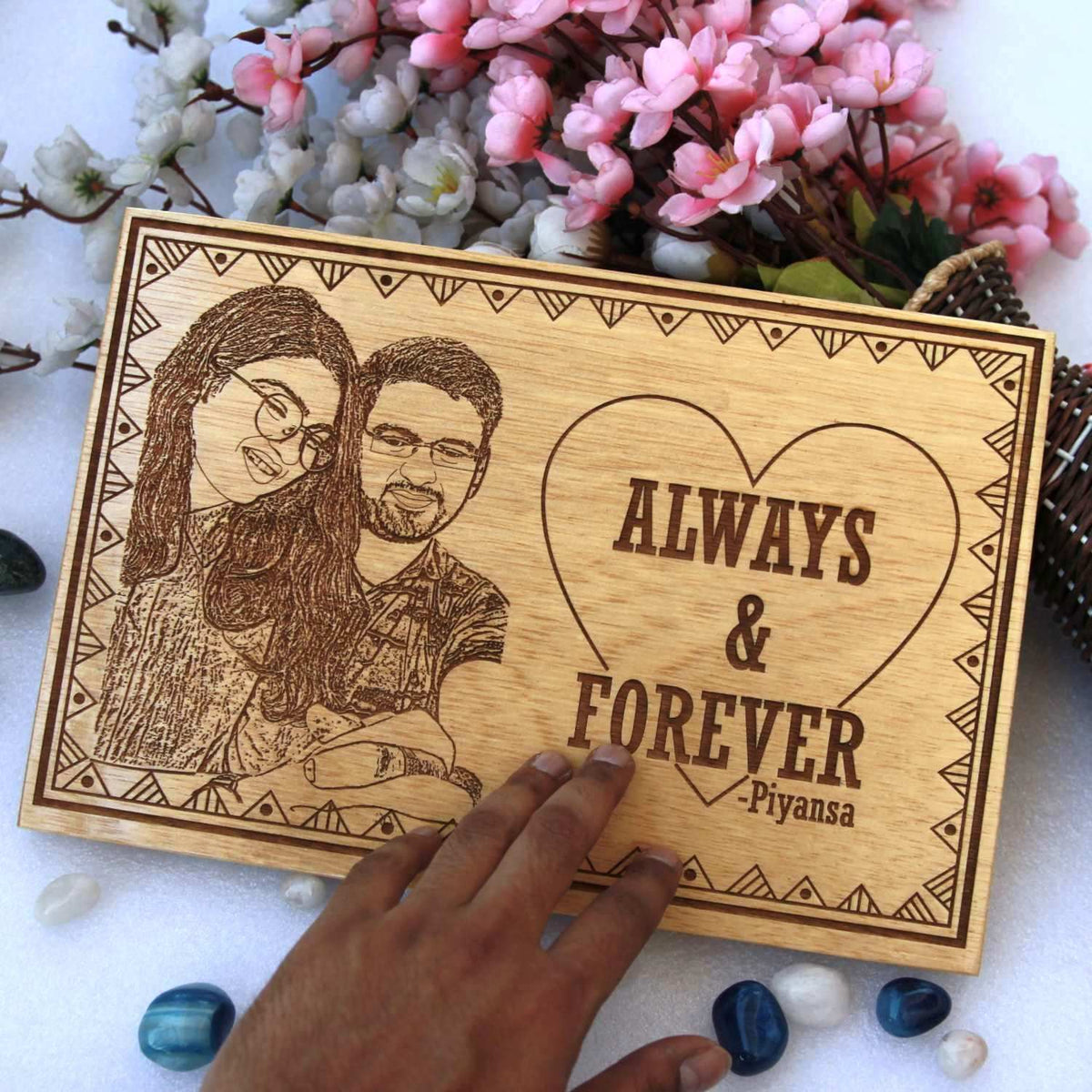 Always &amp; Forever – Engraved Wooden Frame | Personalized Love Gift