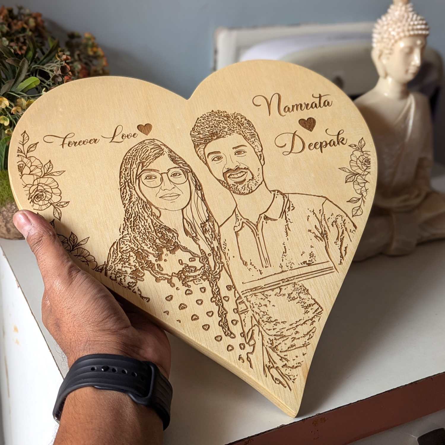 Forever & Always Custom Engraved Wooden Frame