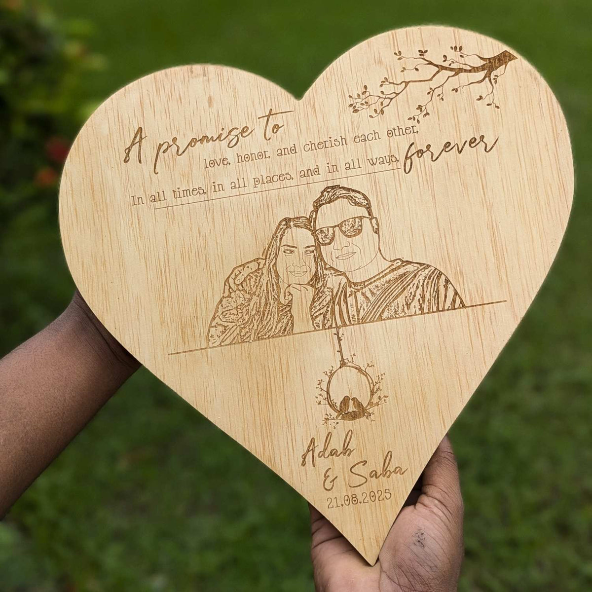 Years May Come &amp; Go Wooden Heart Plaque | Personalized Everlasting Love Anniversary Gift