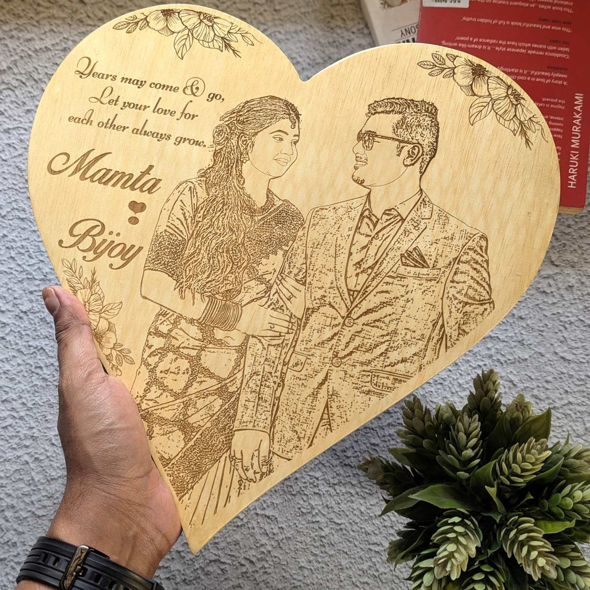 Years May Come &amp; Go Wooden Heart Plaque | Personalized Everlasting Love Anniversary Gift
