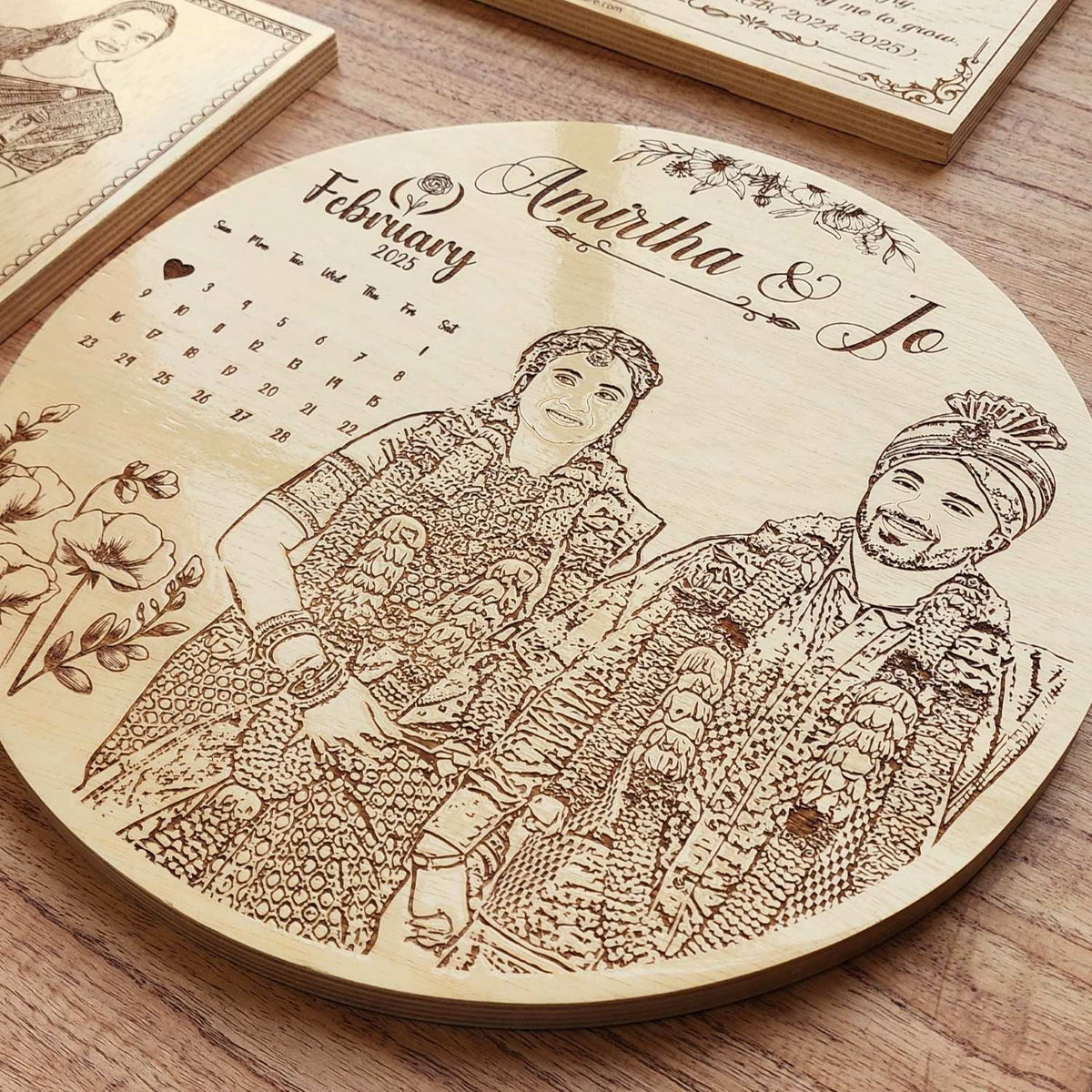 Personalized Engraved Wood Frame with Couple Photo &amp; Special Date | Romantic Gift for Valentine’s Day &amp; Anniversaries