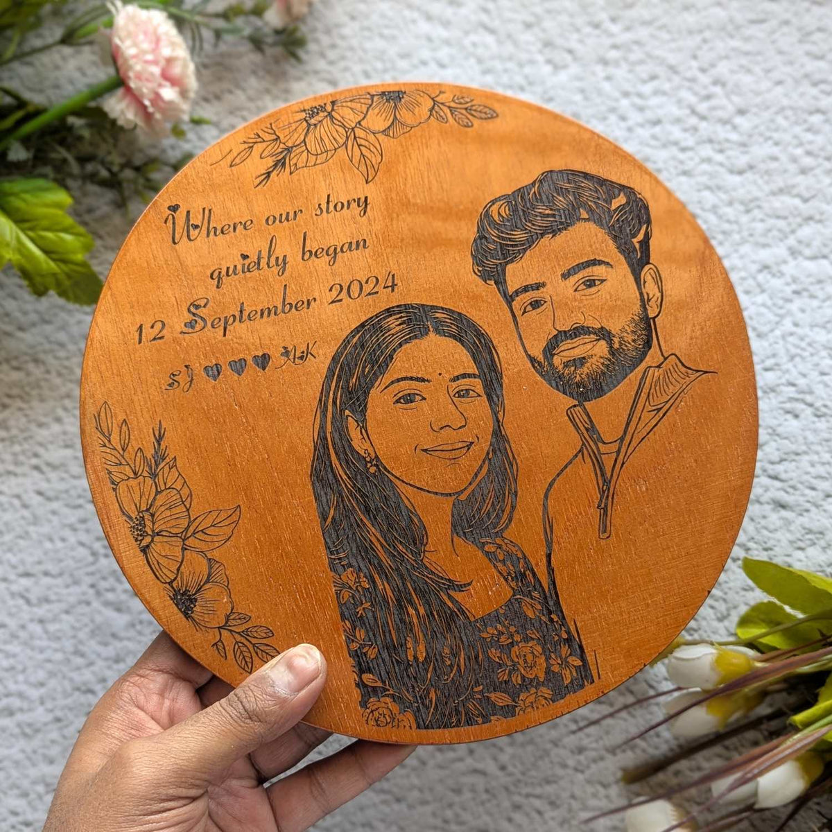 Customize Your Own Round Wooden Poster | Engraved Wood Frame