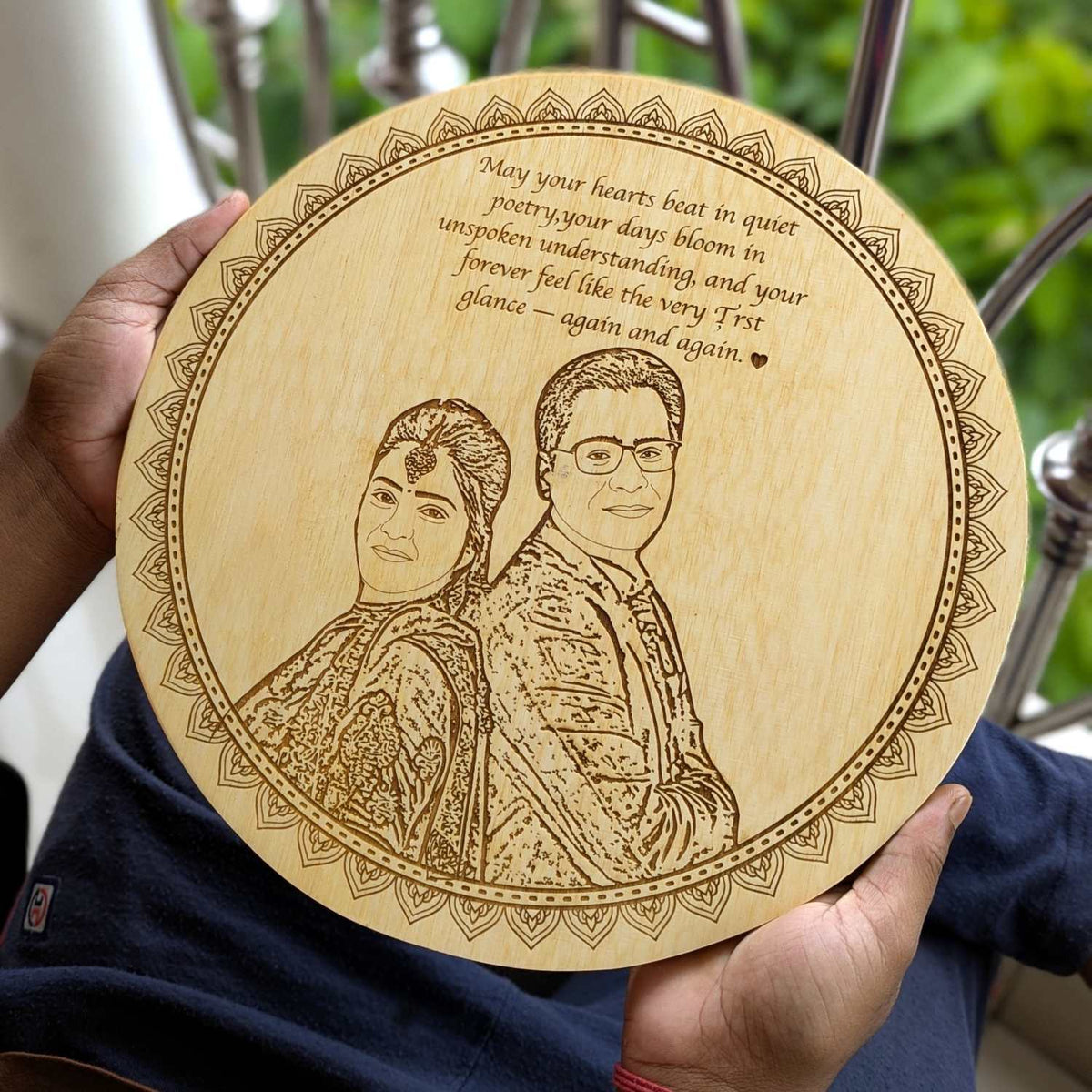 Customize Your Own Round Wooden Poster | Engraved Wood Frame