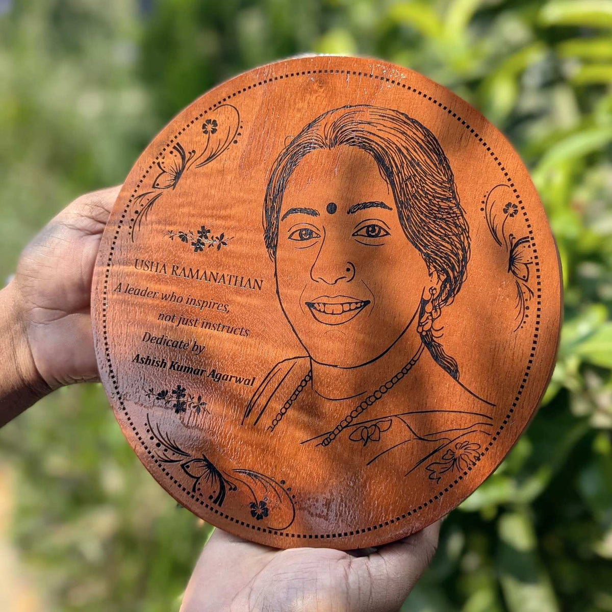 Customize Your Own Round Wooden Poster | Engraved Wood Frame
