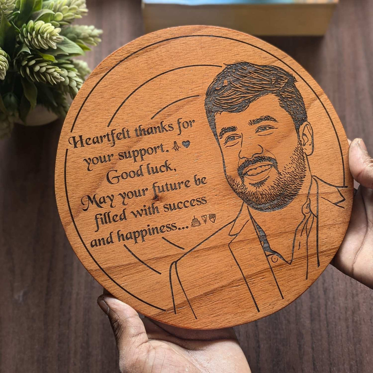 Customize Your Own Round Wooden Poster | Engraved Wood Frame