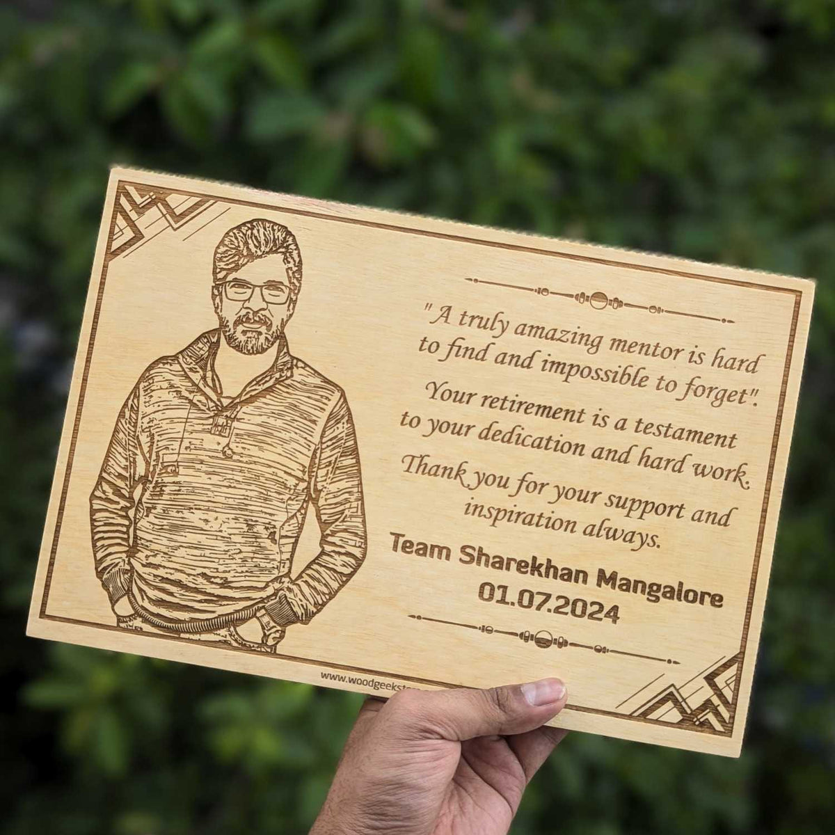 Wooden Engraved Photo for Mentor - Gifts for Boss