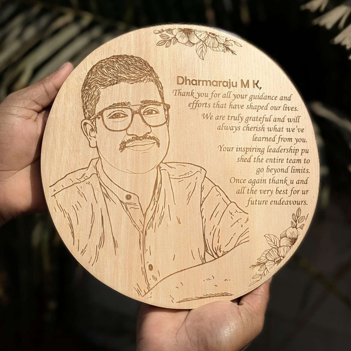 Customize Your Own Round Wooden Poster | Engraved Wood Frame