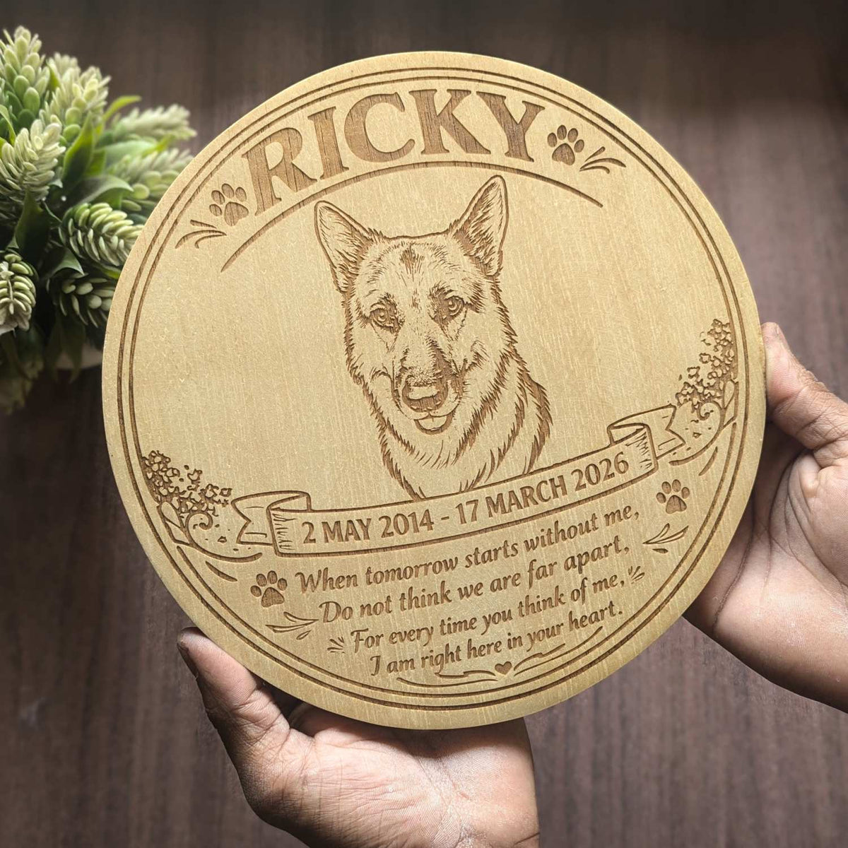 Customize Your Own Round Wooden Poster | Engraved Wood Frame