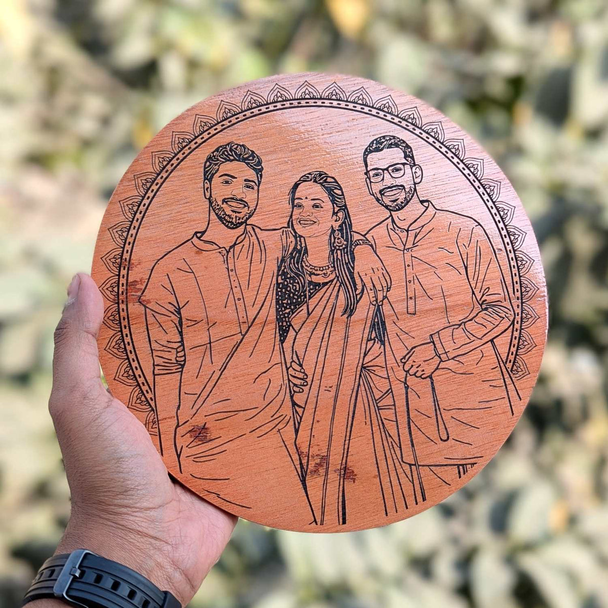 Customize Your Own Round Wooden Poster | Engraved Wood Frame