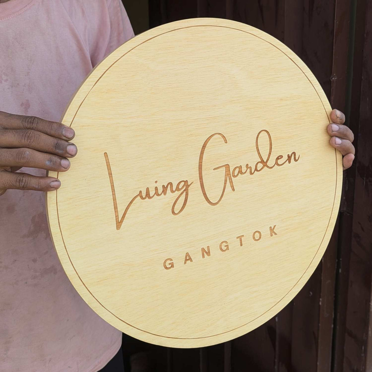 Logo Engraved Wooden Frame for Office