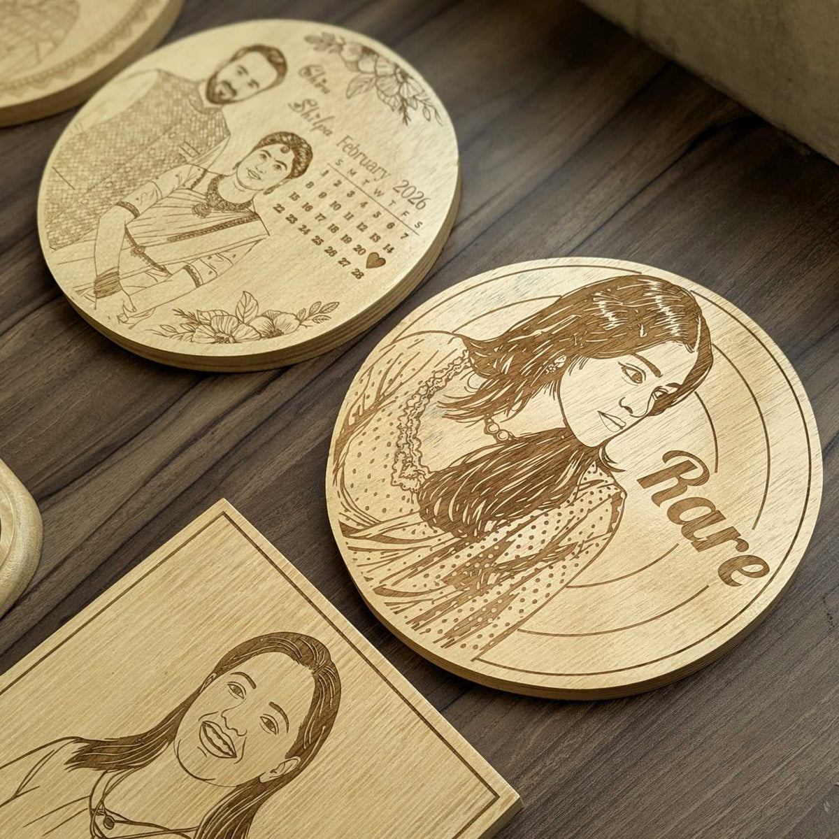 Customize Your Own Round Wooden Poster | Engraved Wood Frame