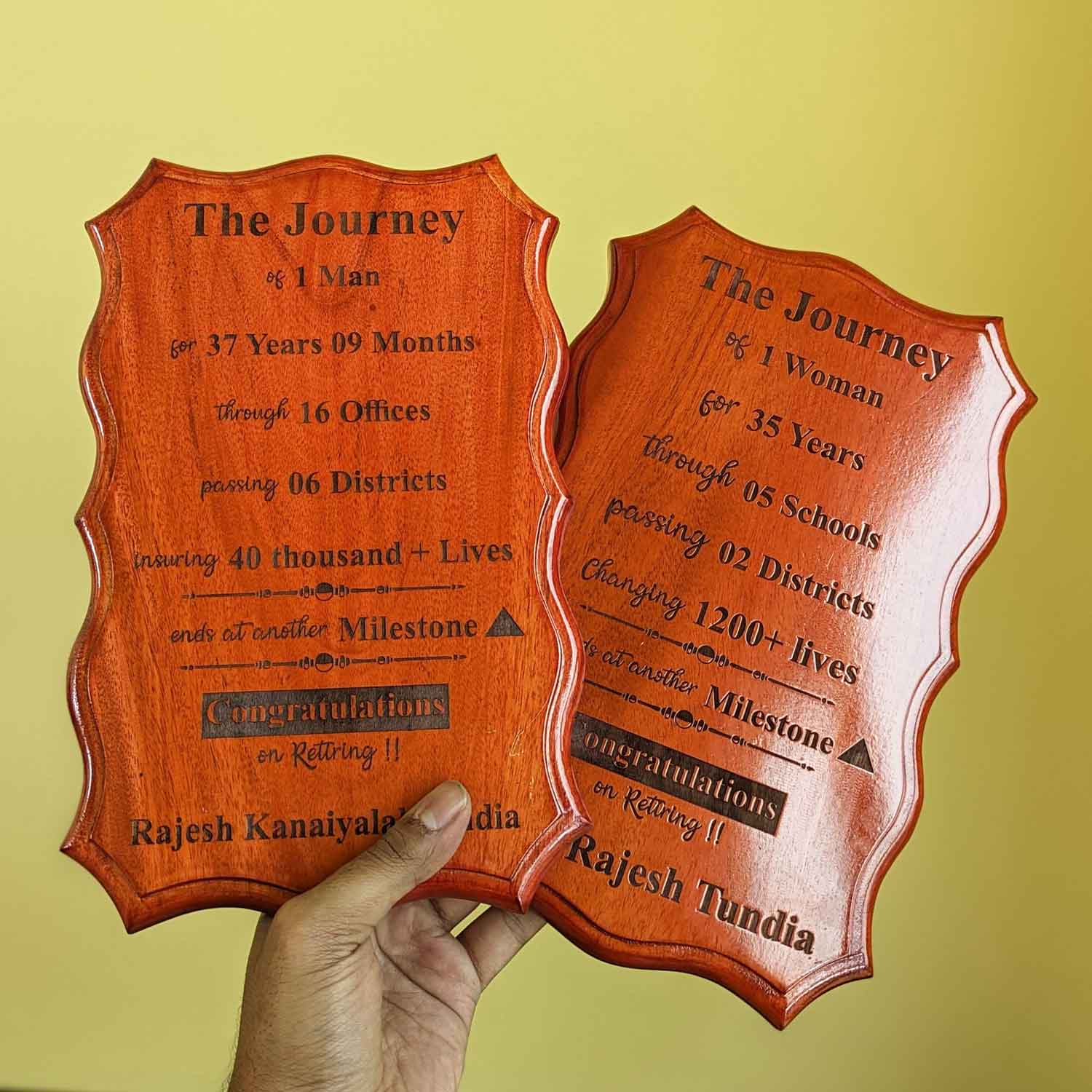 Honoring the Journey - Customizable Retirement Wood Plaque