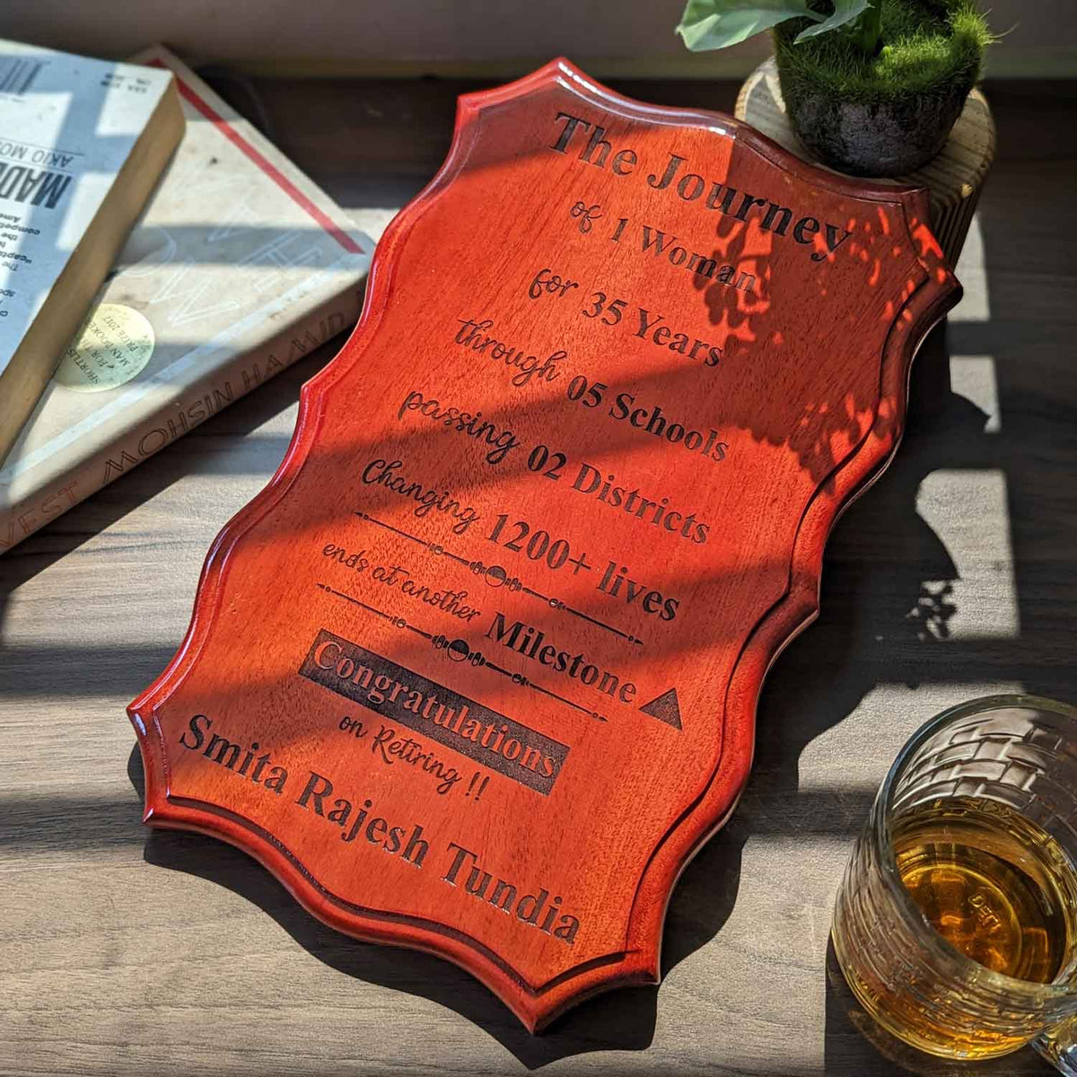 Honoring the Journey - Customizable Retirement Wood Plaque