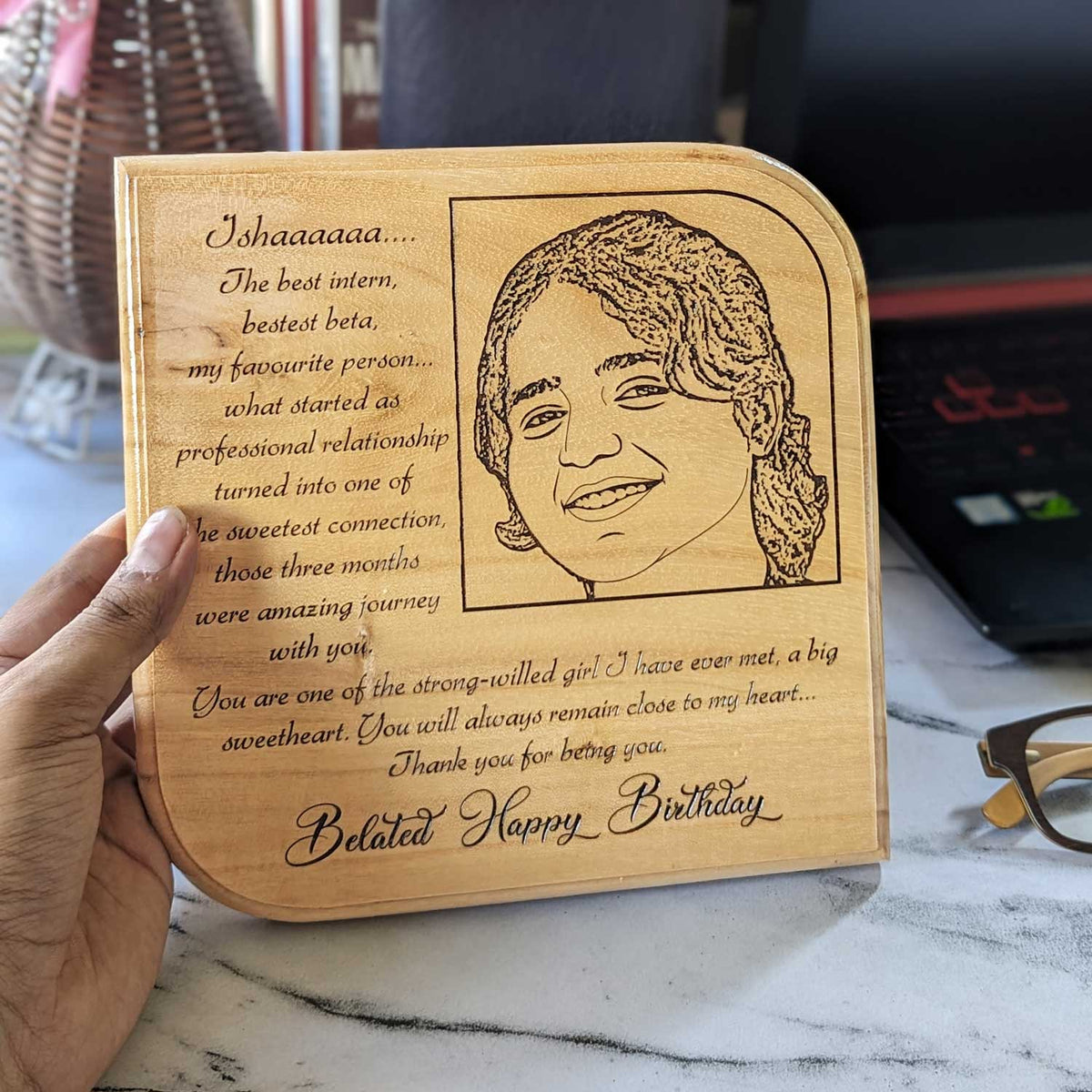 Engraved Wood Plaque For Friend&#39;s Birthday | Personalized Best Friend Gift