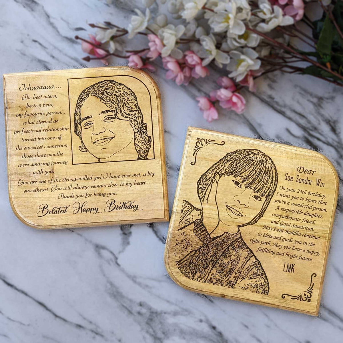 Engraved Wood Plaque For Friend&#39;s Birthday | Personalized Best Friend Gift