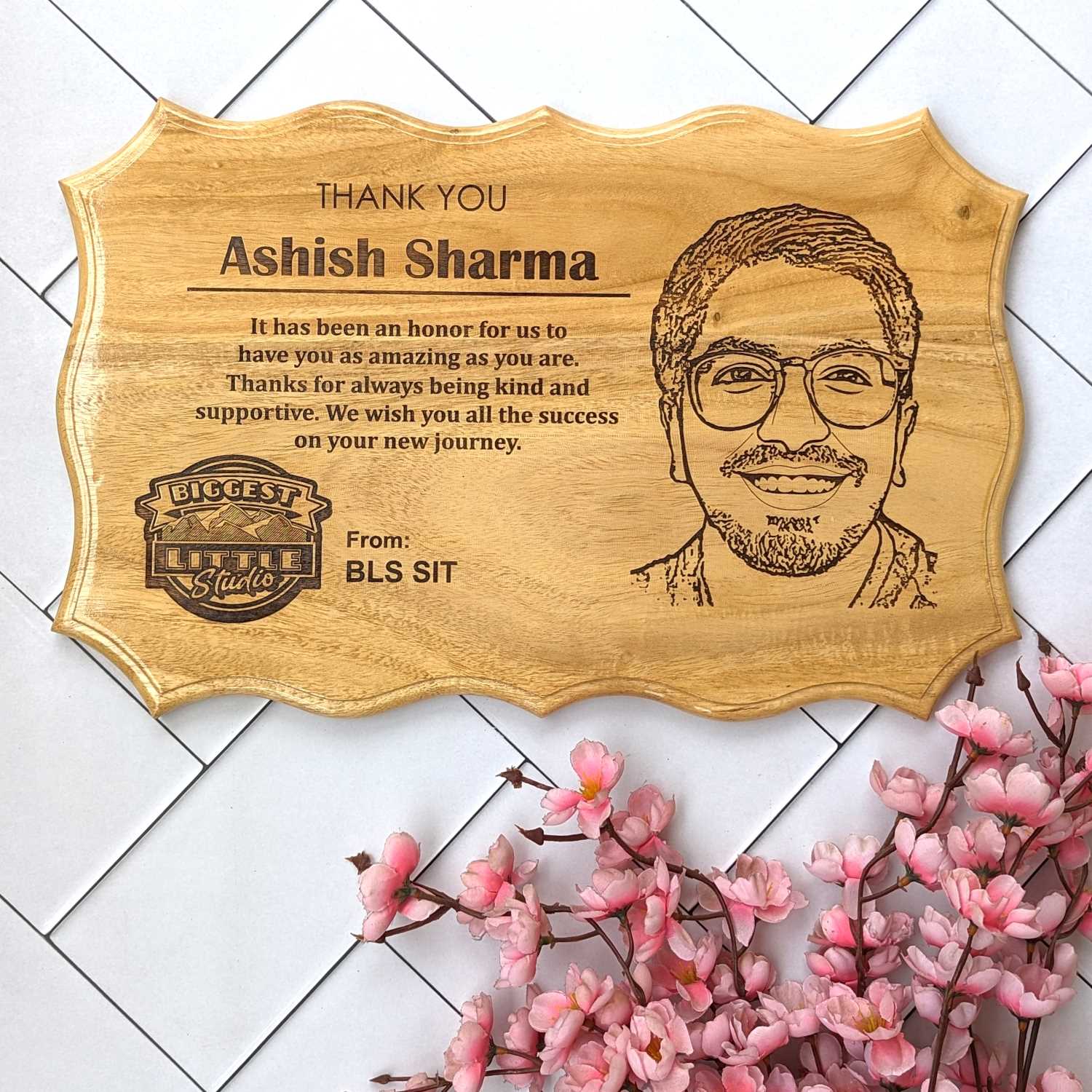 Thank You Gift For Colleagues & Team | Engraved Wooden Corporate Gift