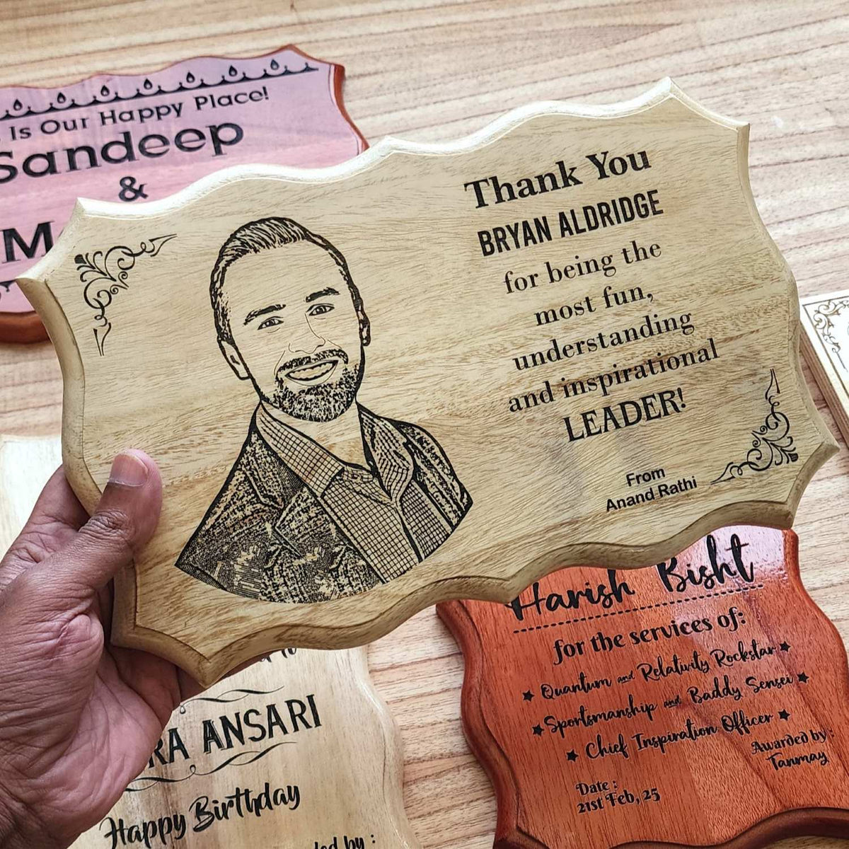 Thank You Gift For Colleagues &amp; Team | Engraved Wooden Corporate Gift