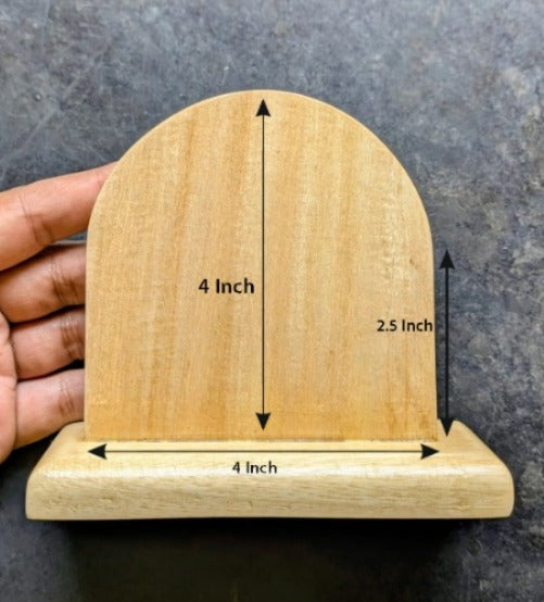 Custom Round Top Wooden Table Number Standee | Engraved Restaurant Ordering Sign