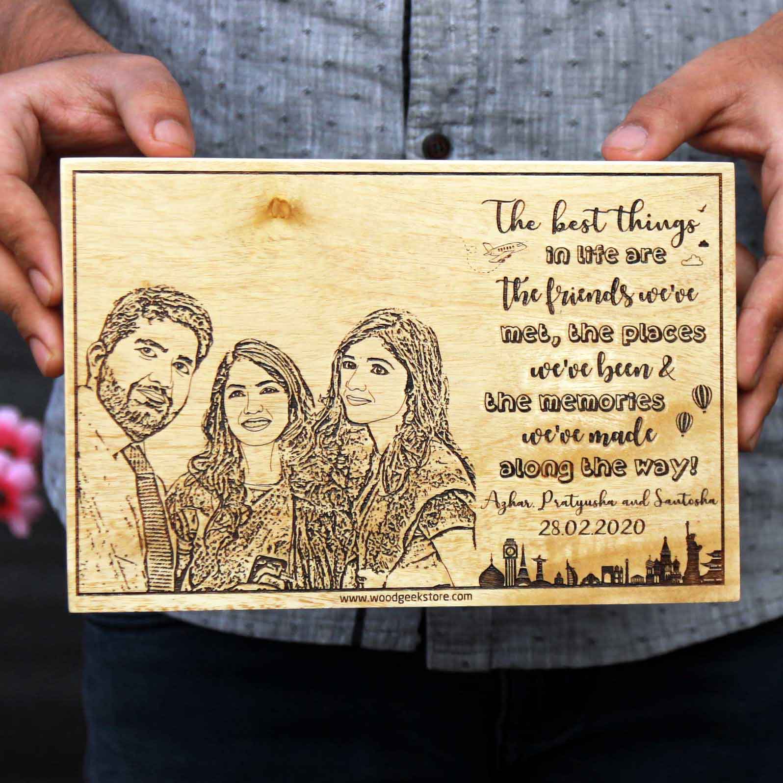 The Best Things In Life Custom Engraved Wooden Frame