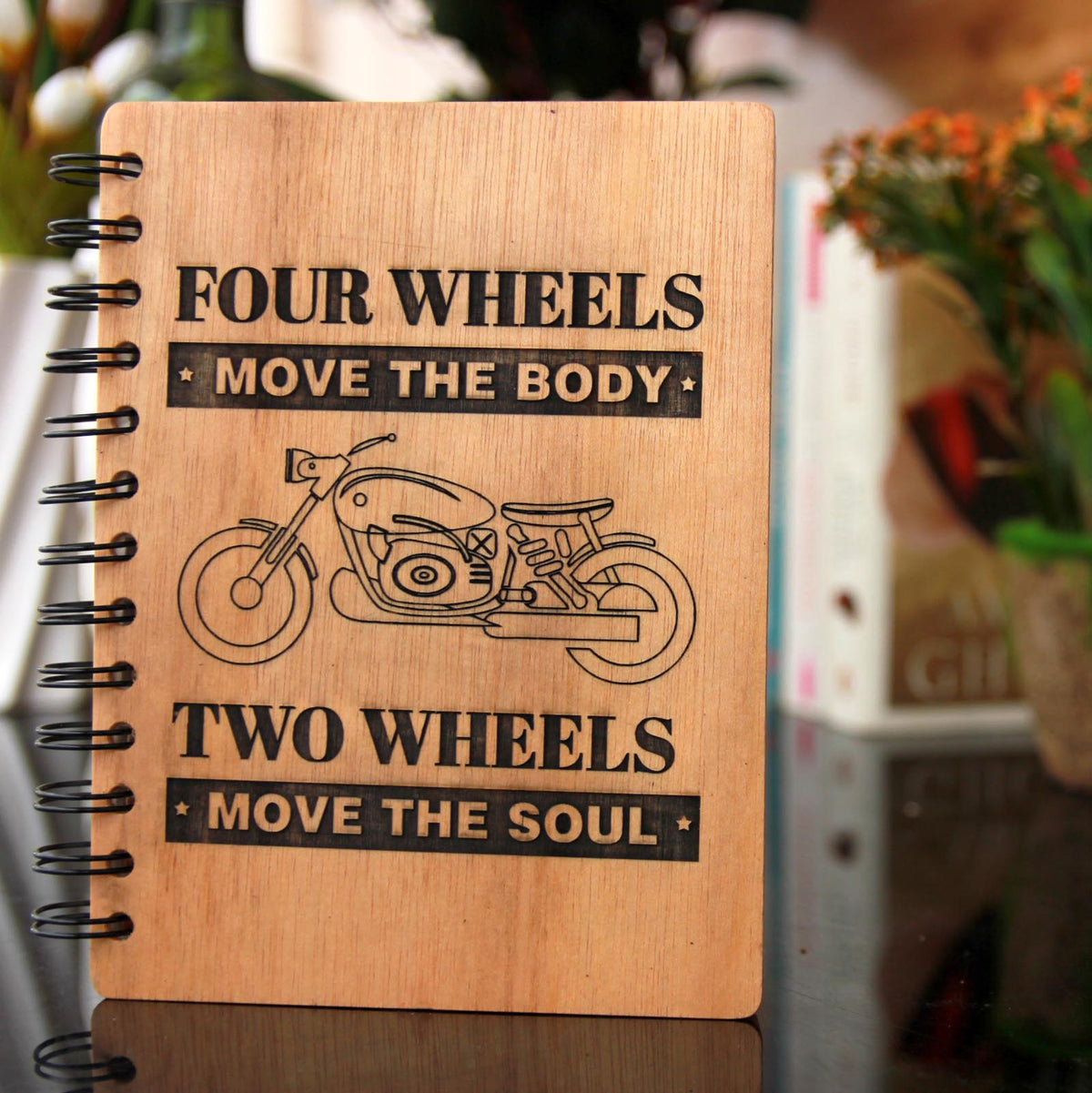 Two wheels move the soul Personalized Travel Journal | Gift for Bikers