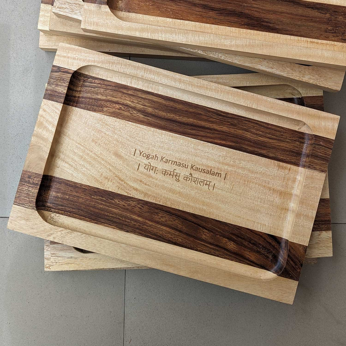 Personalized Serving Tray Engraved With Couple Name - Wooden Tray