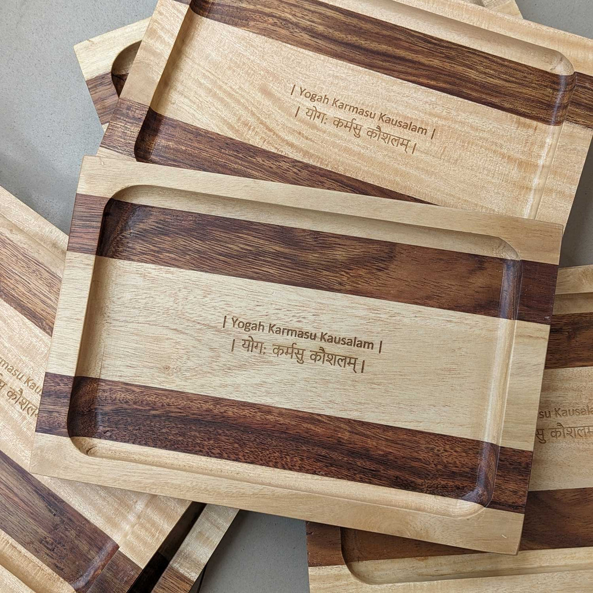 Personalized Serving Tray Engraved With Couple Name - Wooden Tray