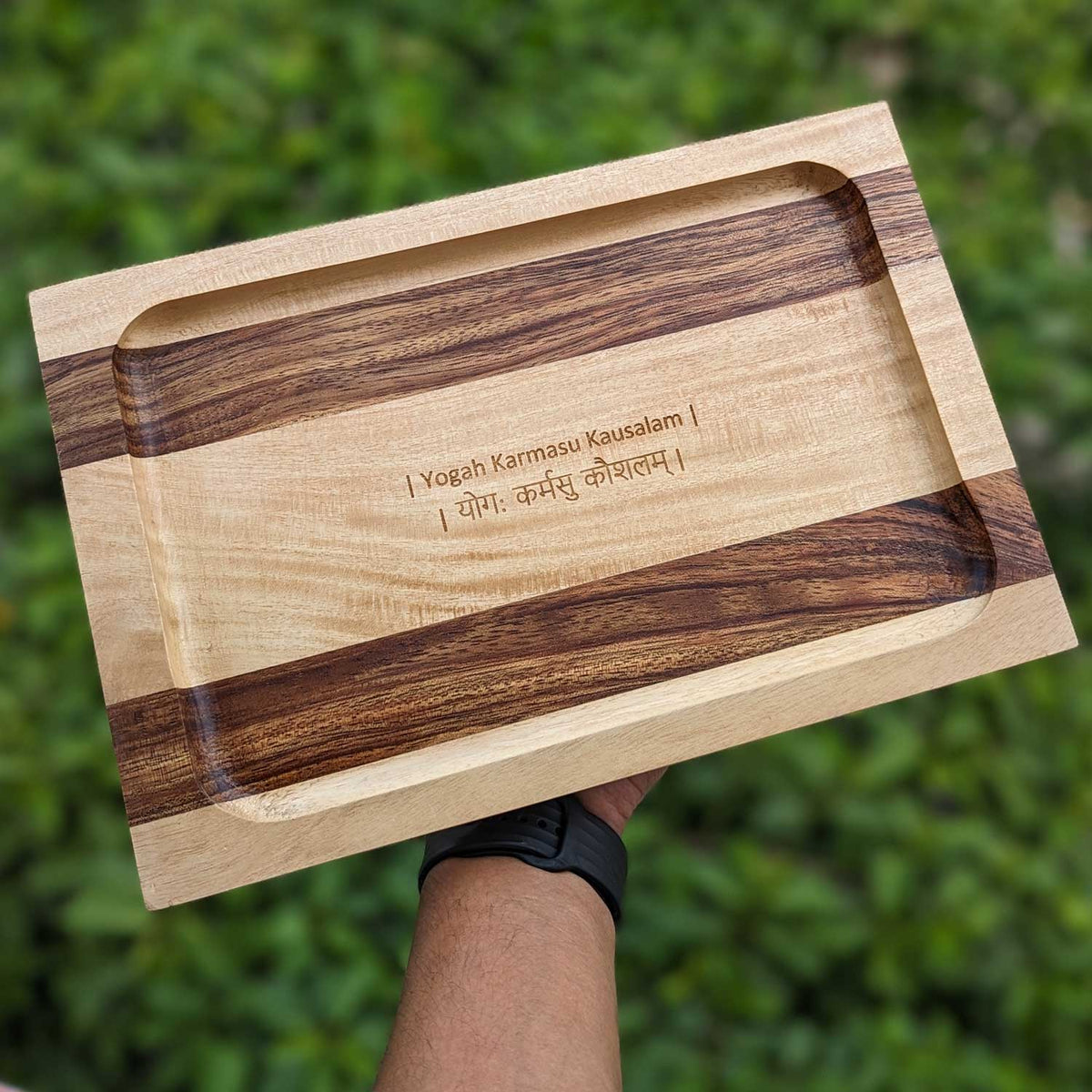 Personalized Serving Tray Engraved With Couple Name - Wooden Tray