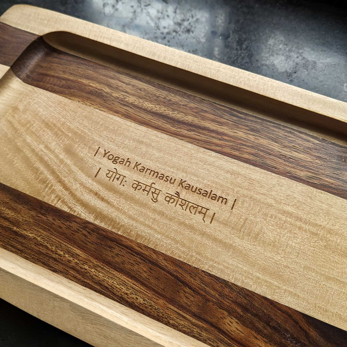 Personalized Serving Tray Engraved With Couple Name - Wooden Tray