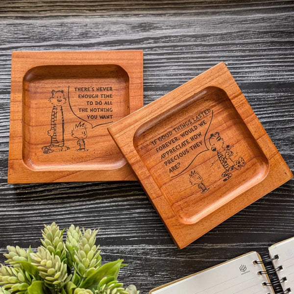 Personalized Calvin and Hobbes Wooden Desk Tray Set Of 2 Organizer Personalized Calvin and Hobbes Wooden Desk Tray Set Of 2 Organizer