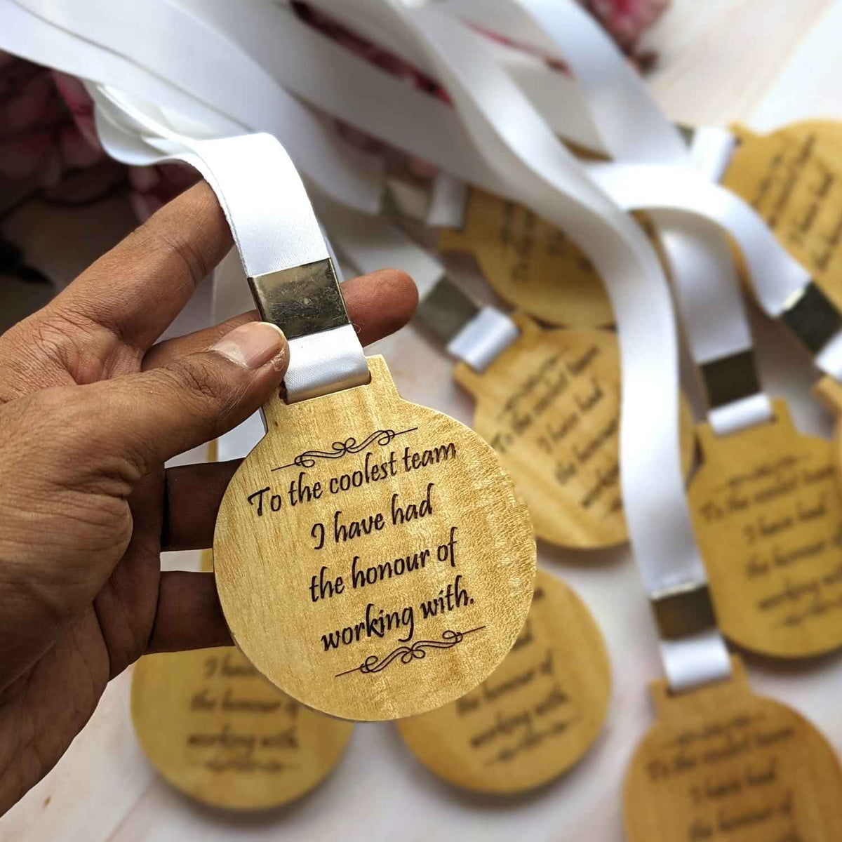 Team Achievement Wooden Medals | Customizable Corporate Gift