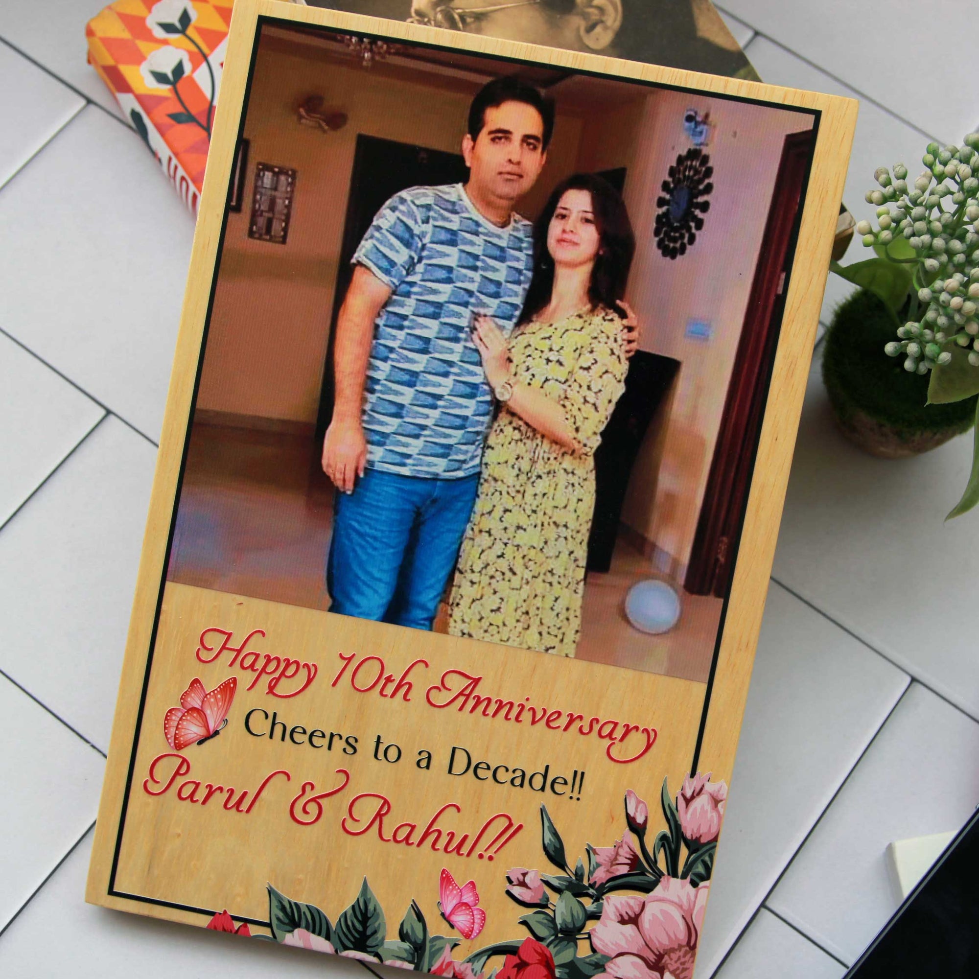 Personalized 10th Anniversary Gift For Husband & Wife | Photo Print On Wood