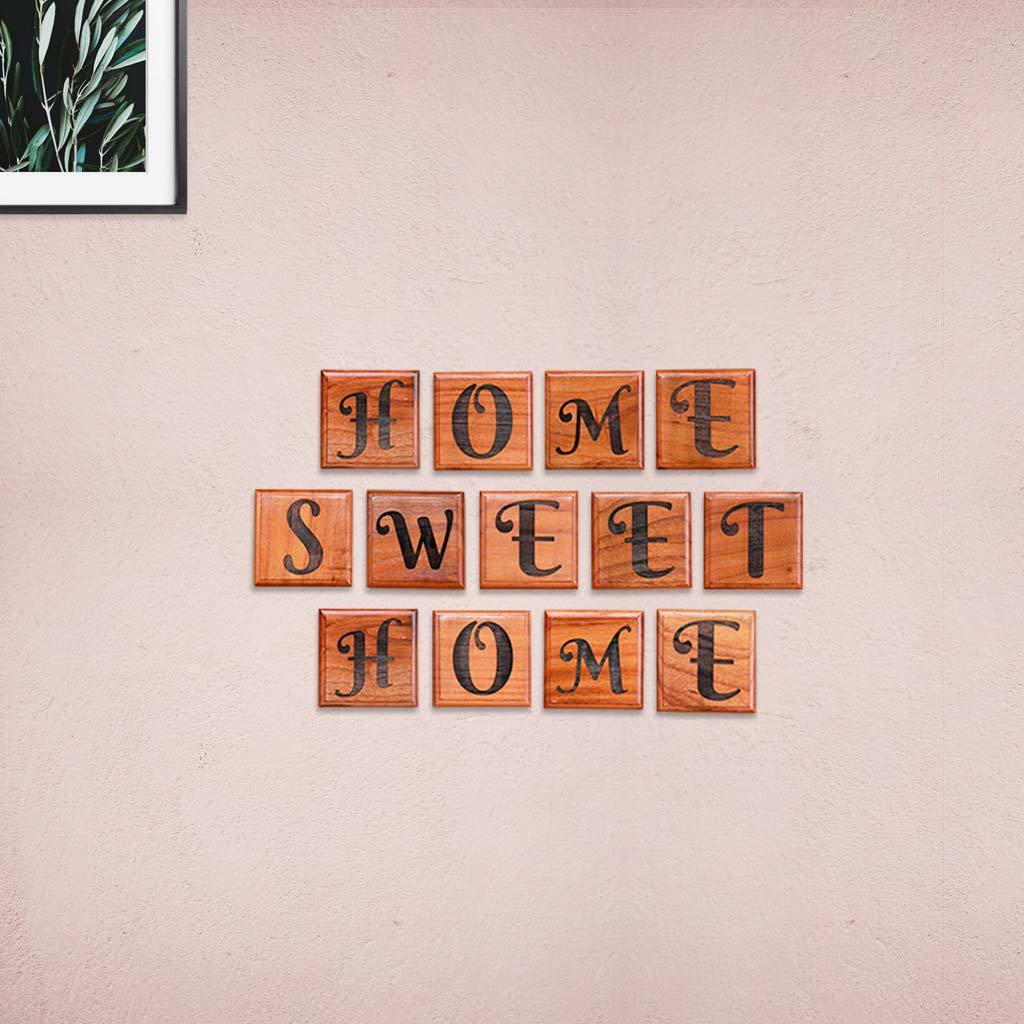 Home Crossword Art and Scrabble Wall Art for Home Decor - Wooden Letter Tiles by Woodgeek Store