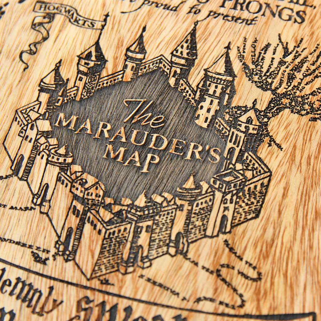 Marauder's Map Wall Poster - Wooden Poster for Harry Potter Fans ...