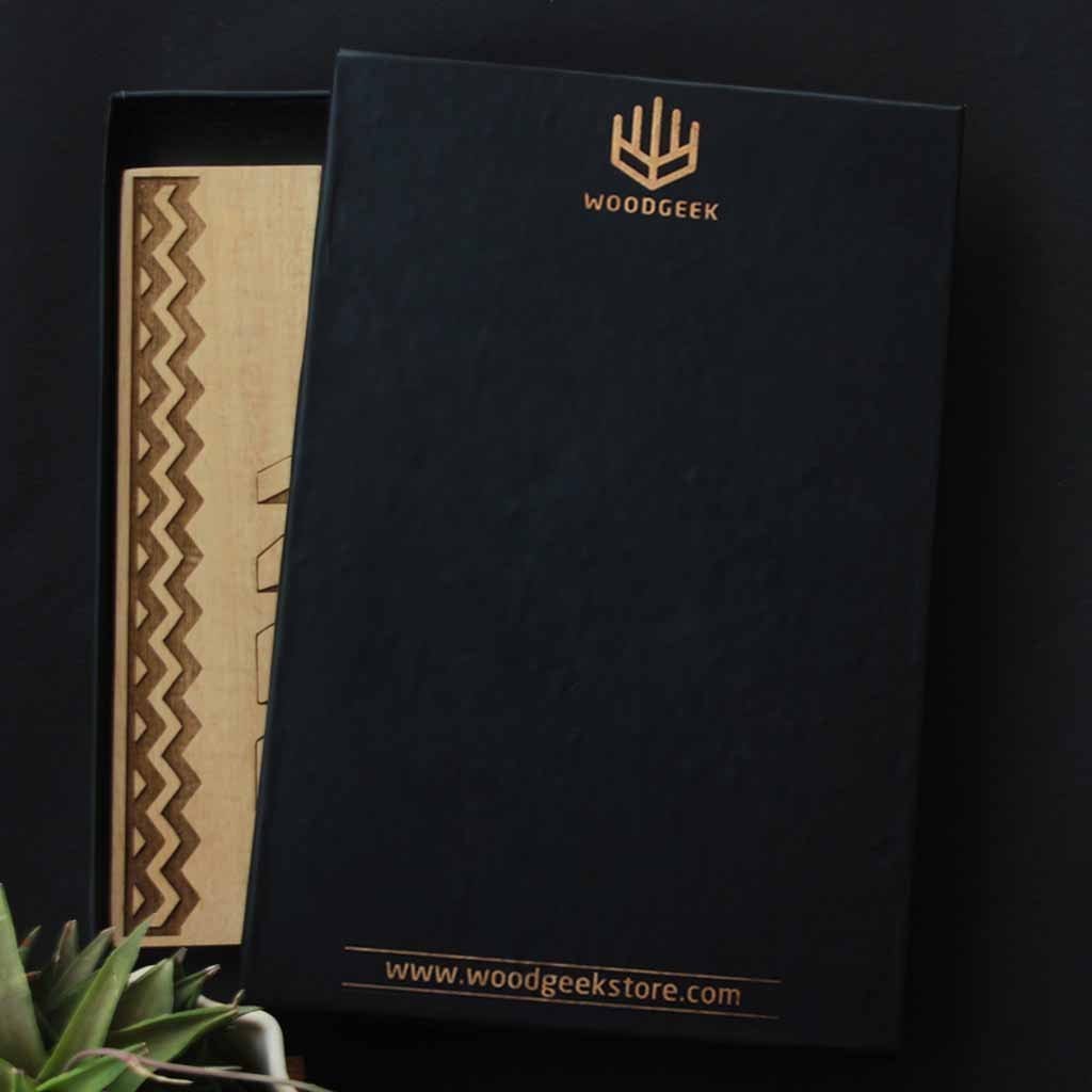 Carved Wooden Poster by Woodgeek Store Packaging for Birch Wood