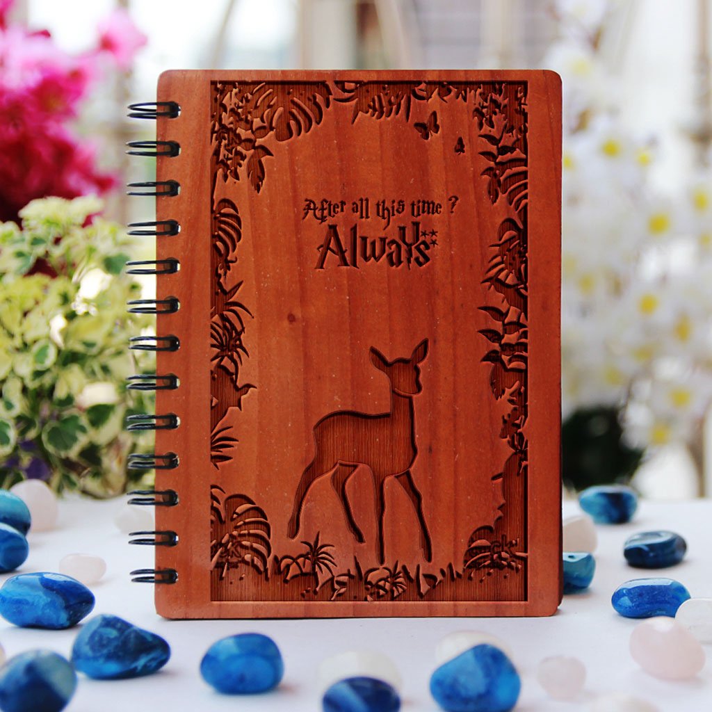 Harry Potter Notebook - After all this time? Always - Snape &amp; Lily - Gifts for Potterheads - Bamboo Wood Notebook