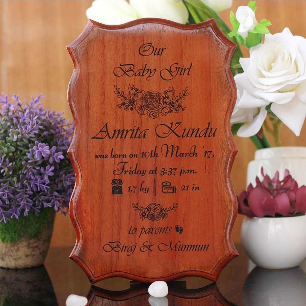 Personalized Wooden Baby Birth Certificate