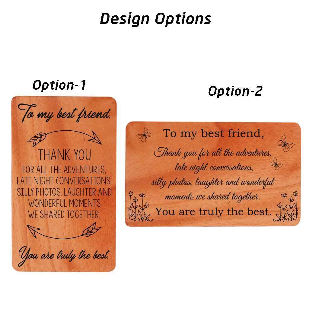 Best Friend Card. Design Options For Wooden Cards For Friends