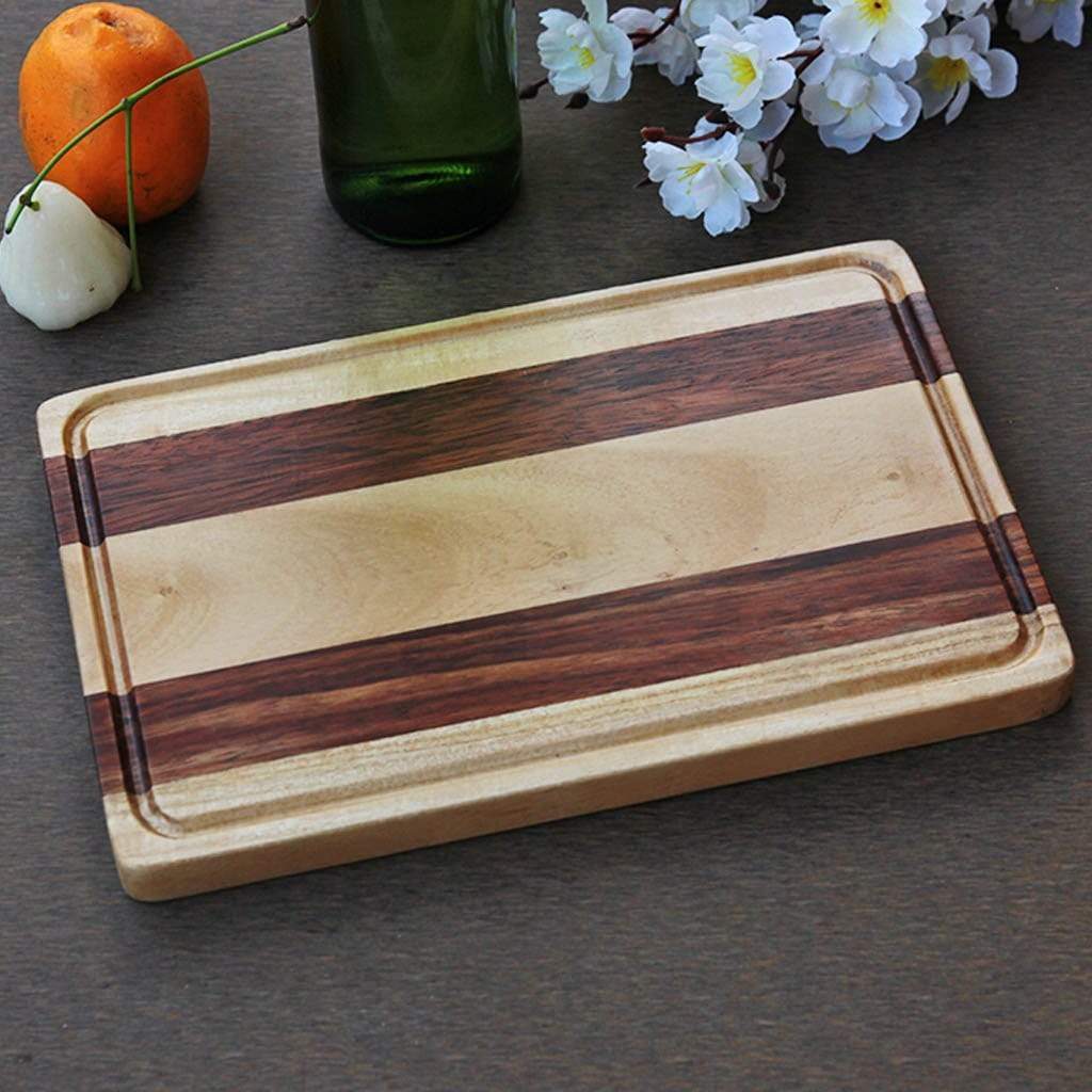 Birch &amp; Walnut Striped Wooden Chopping Board - Wood Cutting Boards - Wood Chopping Block - Butcher Block Wood - Kitchen Cutting Board - Walnut Chopping Board - Best Chopping Board - Hardwood Cutting Boards - Woodgeek Store