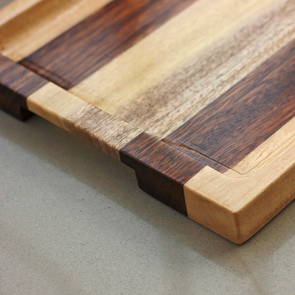 Convenient Finger Grooves To Hold Tray - Birch and Walnut  Wooden Tray - Wooden Serving Tray - Coffee Serving Tray - Bar &amp; Cocktail Tray - Wooden Tea Tray - Wooden Food Trays - Small Wooden Tray - Decorative Wooden Serving Trays - Bed Serving Tray - Large Serving Tray - Rectangular Serving Tray - Kitchen Decor - Wooden Kitchen Accessories - Woodgeek Store