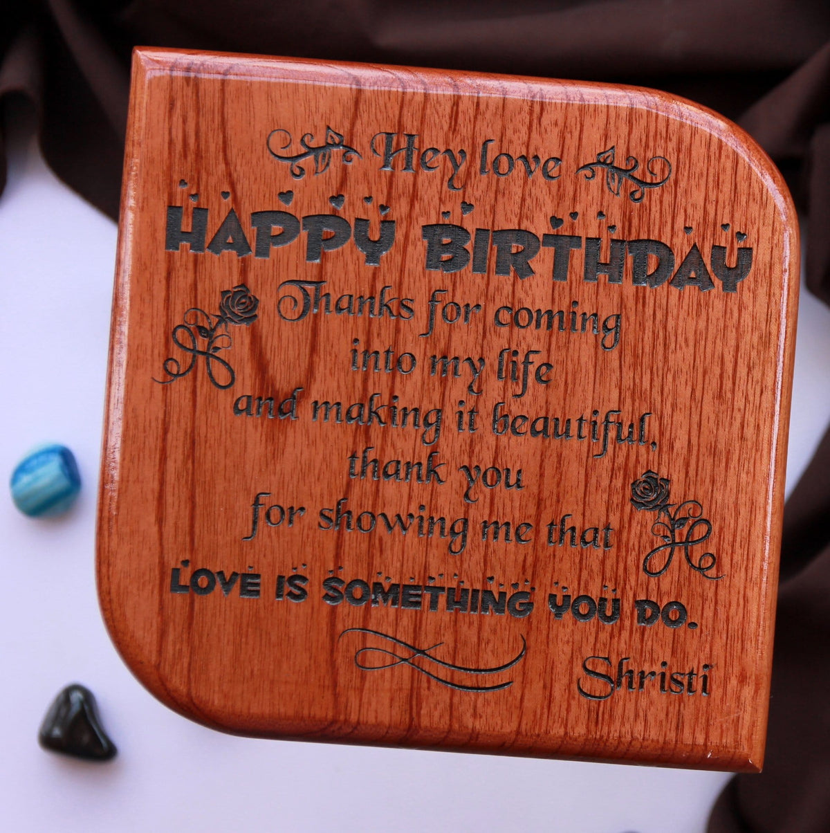 Customize Your Own Wooden Plaque With Birthday Wishes As Gift For Husband or Boyfriend.