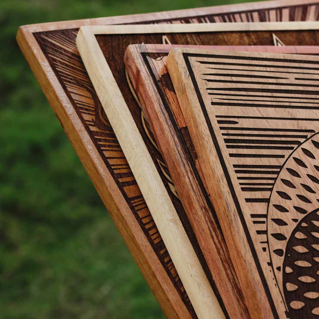 Carved Wooden Poster in Mahogany, Teak, Beech Wood and Birch Wood by Woodgeek Store - Wooden Artwork - Buy Wood Wall Art Decor Online 