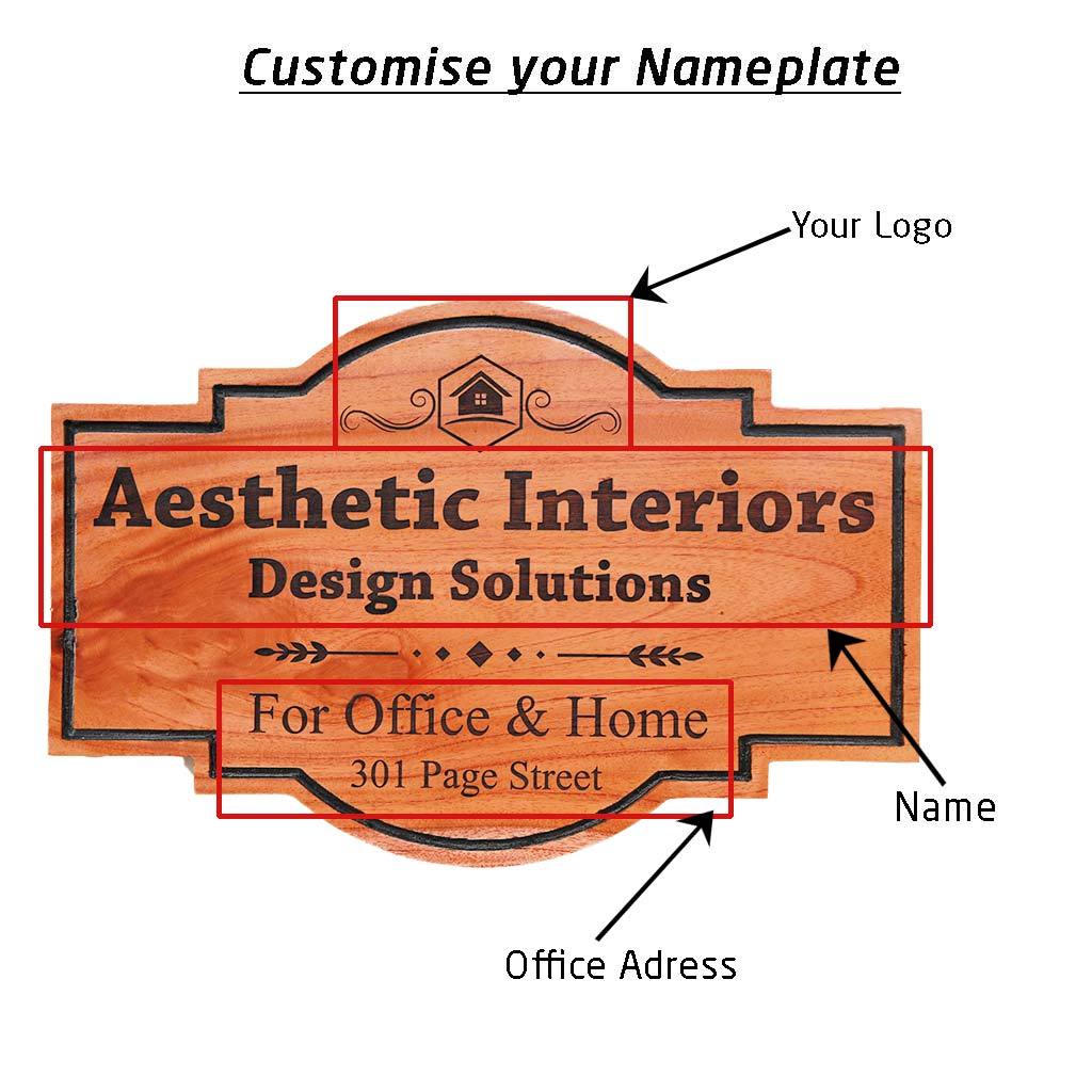 Wooden Name Plates Hanging Sign For Interior Designers. These custom name plates make attractive business signs for design companies. These office name plates are the best gifts for interior designers.