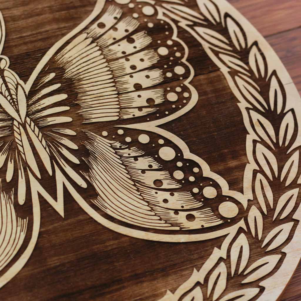 Butterfly Art Wooden Poster by Woodgeek Store - Wooden Artwork - Nature Wood Wall Hanging - Buy Wood Wall Art Decor Online