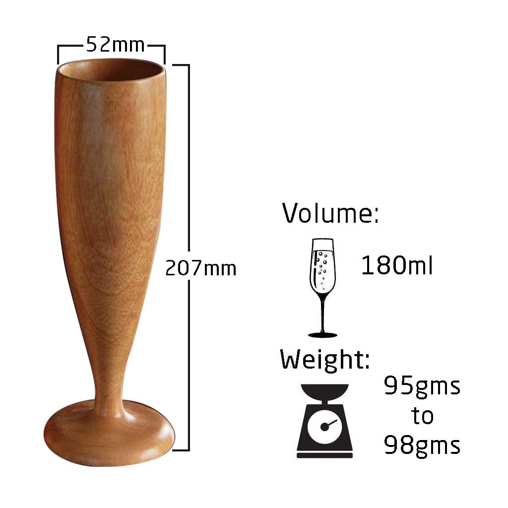 Champagne Glasses | Classy Champagne Flutes | Handmade Wooden Wine Goblets